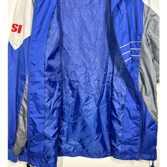 New York Giants Football Reebok SI NFL Team Apparel Windbreaker Jacket Blue Sz L - Picture 14 of 16
